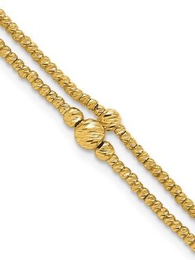 Leslie's 10K Yellow Gold Diamond-Cut 2-Strand Bead Bracelet